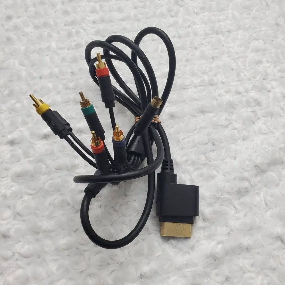 Microsoft Xbox 360 Component HD AV Cable Hdtv Switch Rca Video Cord Black